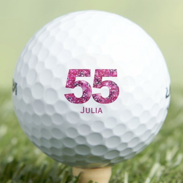 Chic Pink Golf Gift for Wife – 55th Birthday Balls (Creator Uploaded)