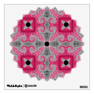 Chic Pink-Gray-Faux Leather Star Burst Decal