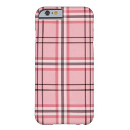 Chic Pink &amp; Grey Plaid Fashion Pattern Barely There iPhone 6 Case