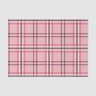 Chic Pink & Grey Plaid Fashion Pattern Party Tissue Paper