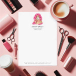 Chic Pink Hair Salon Letterhead<br><div class="desc">This pink hair letterhead design brings a touch of sophistication and style to your hair salon's branding. With its chic, modern look, it’s perfect for creating a professional impression while adding a splash of color to your correspondence. The design features elegant elements that enhance your salon’s identity and make your...</div>