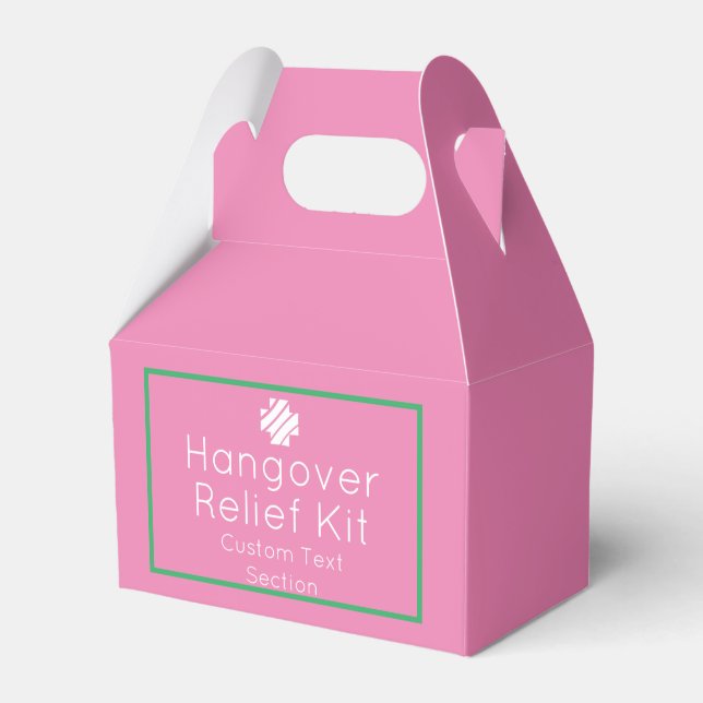 Chic Pink Hangover Relief Kit Favor Boxes (Front Side)