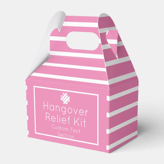 Chic Pink Hangover Relief Kit Favor Boxes (Front Side)