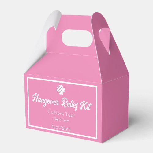 Chic Pink Hangover Relief Kit Favor Boxes
