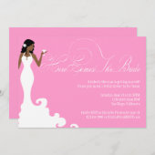 Chic Pink Here Comes the Bride Shower Invite (Front/Back)