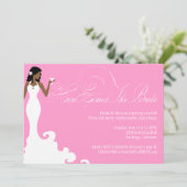 Chic Pink Here Comes the Bride Shower Invite (Standing Front)