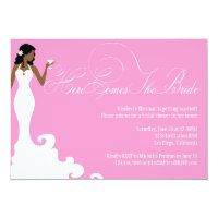 Chic Pink Here Comes the Bride Shower Invite