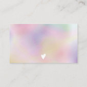 Chic pink holographic ombre blush order thank you business card (Back)