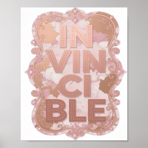 Chic Pink IN VINCIBLE Design Poster