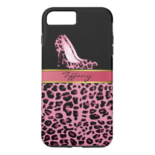 Chic Pink Jaguar Print iPhone 7 Plus Case