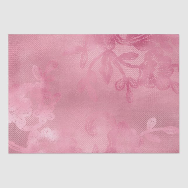 Chic Pink Lace Tissue Paper (Front)