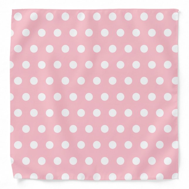 Chic Pink Large 22" Square Bandana with White Dot (Front)