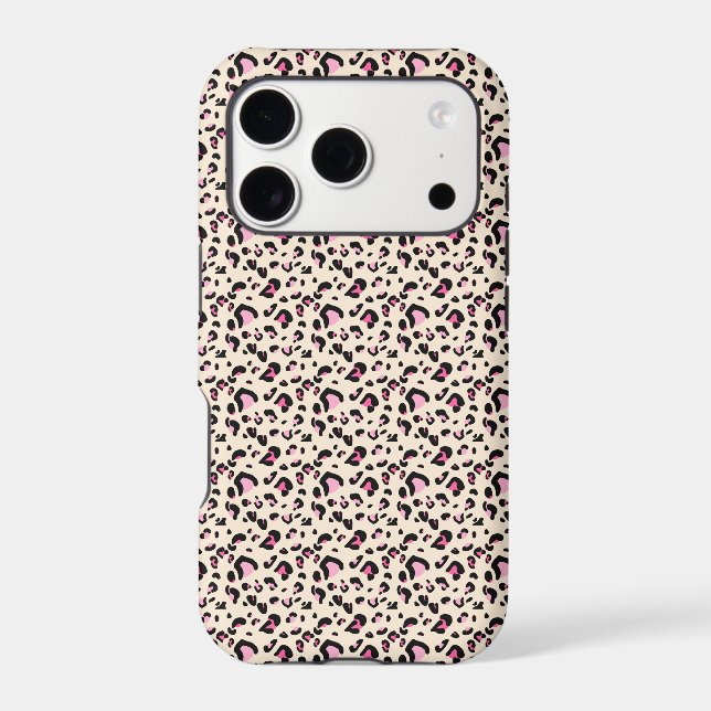 Chic Pink Leopard Print Animal Pattern Phone Case (Back)