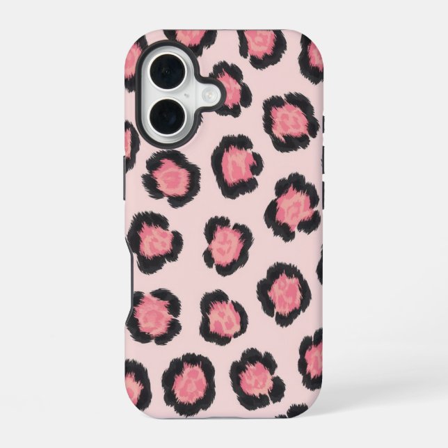 Chic Pink Leopard Print  iPhone Case (Back)