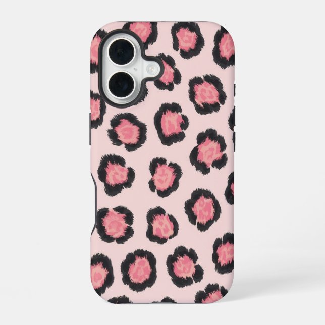 Chic Pink Leopard Print  Iphone Case (Back)