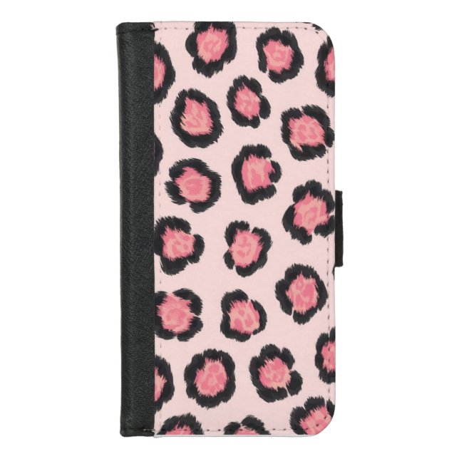 Chic Pink Leopard Print  iPhone Wallet Case (Front)