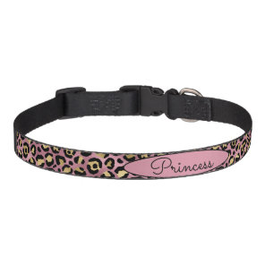 Chic Pink Leopard Skin Pattern Pet Dog or Cat Collar