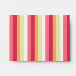Chic Pink Light Red Yellow Stripes Pattern Envelope