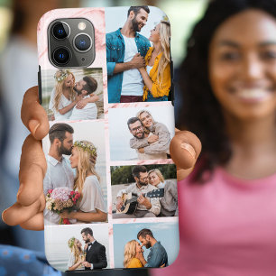 Chic Pink Marble 7 Photo Collage iPhone 17 Pro Max Case