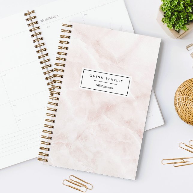Chic Pink Marble Personalized Planner (Creator Uploaded)