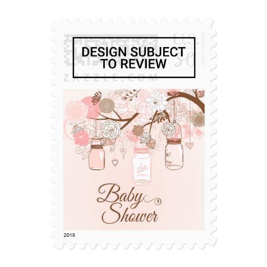 Pink Baby Shoes Baby Girl Shower Postage Stamps