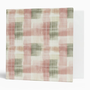 Chic Pink Mint Cream Plaid Stripes   3 Ring Binder