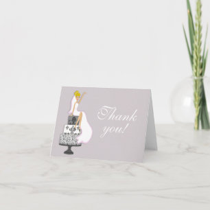 Chic Pink Modern Bride Bridal Shower Thank You
