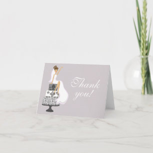 Chic Pink Modern Bride Bridal Shower Thank You Card