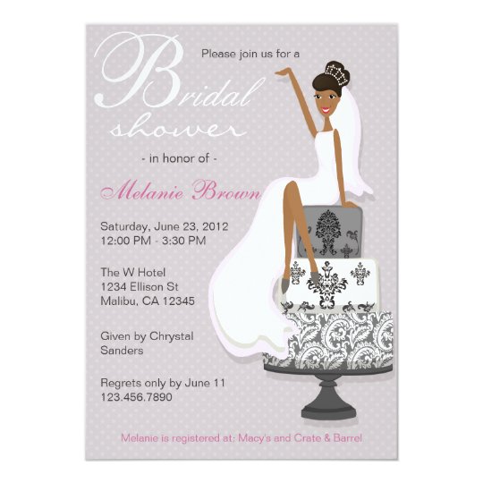 Chic Pink Modern Bride Contemporary Bridal Shower Card