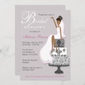 Chic Pink Modern Bride Contemporary Bridal Shower Invitation (Front/Back)