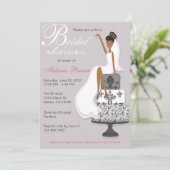 Chic Pink Modern Bride Contemporary Bridal Shower Invitation (Standing Front)