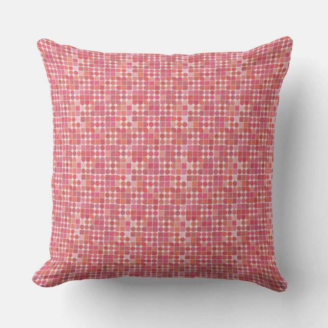 Chic Pink Modern checked Throw Pillow (Front)