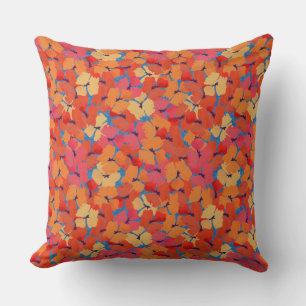Chic Pink Orange Yellow Poppies Pillow or Cushion