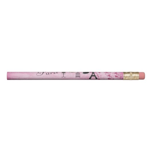 Chic Pink Paris Eiffel Tower Fashion Pencil (Rotated 90)