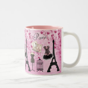 Eiffel Tower Coffee Travel Mugs Zazzle Chic Pink Paris Eiffel Tower Fashion Two Tone Coffee Mug