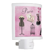 Chic Pink Paris Fashion Night Light (Right)