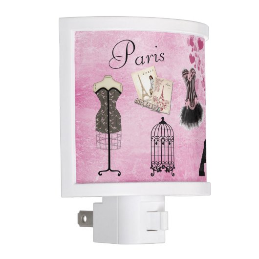 Chic Pink Paris Fashion Night Light (Right)