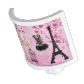 Chic Pink Paris Fashion Night Light (Angled)