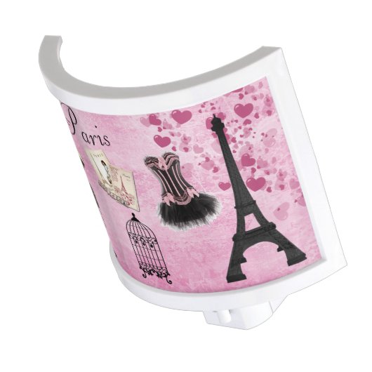 Chic Pink Paris Fashion Night Light (Angled)