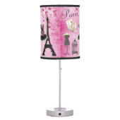 Chic Pink Paris Fashion Table Lamp (Back)