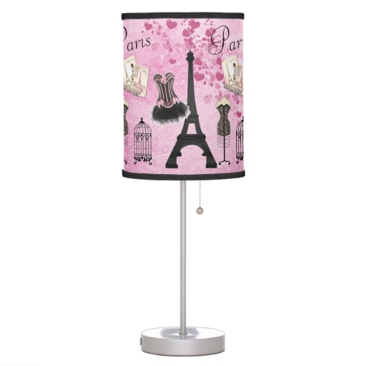 Chic Pink Paris Fashion Table Lamp (Left)