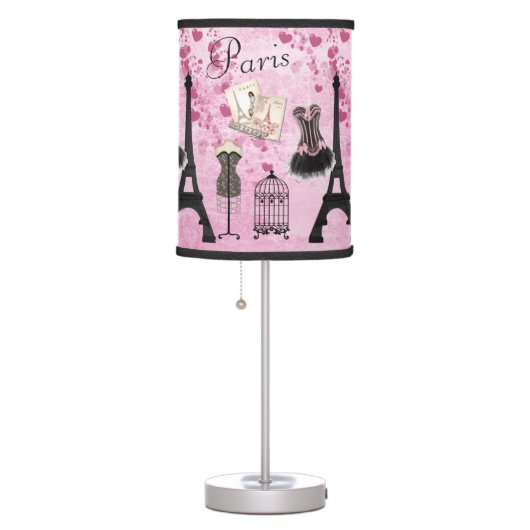 Chic Pink Paris Fashion Table Lamp (Right)
