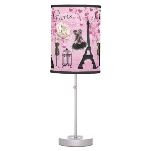 Chic Pink Paris Fashion Table Lamp