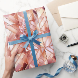 Chic Pink Pearl Rose Gold Abstract Wrapping Paper