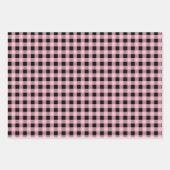 Chic Pink Plaid Buffalo Check Mixed Pattern Wrapping Paper Sheets (Front 2)