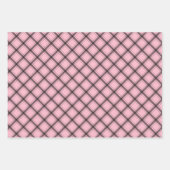 Chic Pink Plaid Buffalo Check Mixed Pattern Wrapping Paper Sheets (Front)