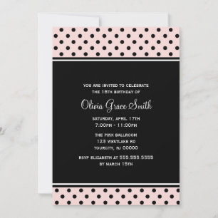 Chic Pink Polka Dots Invitation
