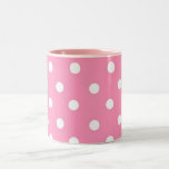 Chic Pink Polka Dots Two-tone Coffee Mug at Zazzle