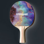 Chic Pink Purple Faux Gold Glitter Marble Monogram Ping Pong Paddle<br><div class="desc">Chic Pink Purple Faux Gold Glitter Marble Monogram Ping</div>