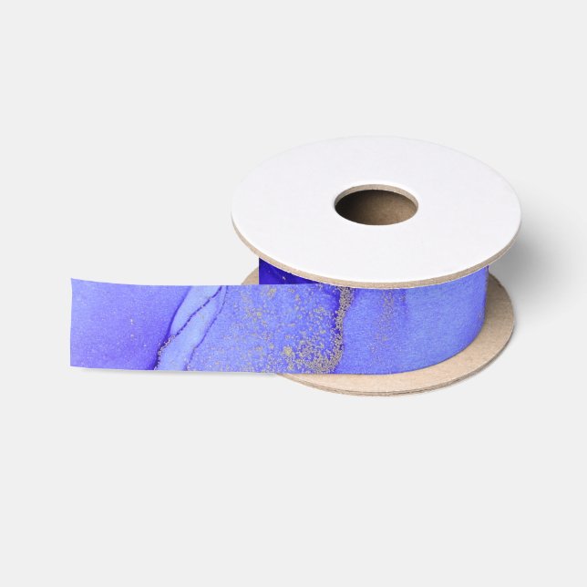 Chic Pink Purple Jewel Toned Ink Wash  Satin Ribbon (Spool)